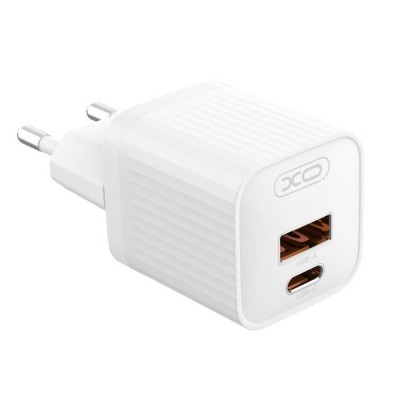 Зарядний Пристрій XO L147 Double USB-A/USB-C 20W 3A With Lightning-Type-C Cable White