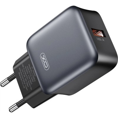 Зарядний Пристрій XO L152 Single USB-A 18W 3A With Type-C Cable Black