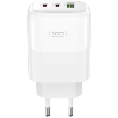 Зарядний Пристрій ХО L139 Triple GaN Nitride USB-A/2USB-C 65W White