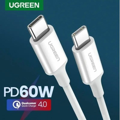Кабель UGREEN US264 USB Type-C To USB Type-C 60W ABS Cover 3A 1m White (60518)