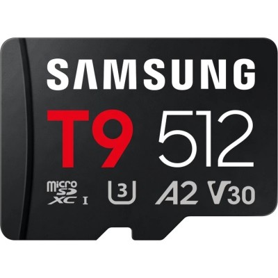 Карта пам'яті SAMSUNG MICRO SDXC T9 512GB, U3, V30, A2 до 200 Мб/с