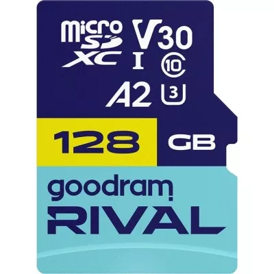 Картка пам'ятi GOODRAM RIVAL microSDXC 128GB V30 A2 (UHS I U3) + ad