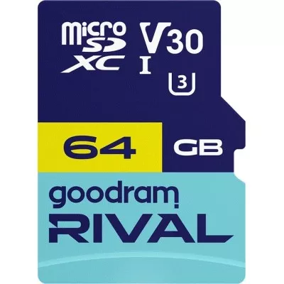 Картка пам'ятi GOODRAM RIVAL microSDXC 64GB V30 (UHS I U3) + ad