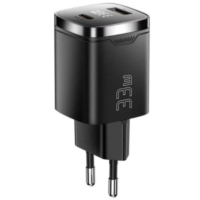 Мережевий Зарядний пристрій ESSAGER Gamet 33W GaN Digital Display A+C (ECT33W-GMB01-Z) Black