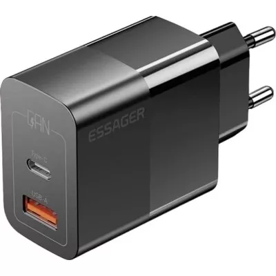 Мережевий Зарядний пристрій Essager Pinchen 33W Travel Phone Charger USB A + TYPE C EU (ECTAC-PCB01-P)