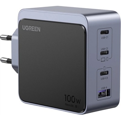 Мережевий Зарядний пристрій UGREEN X565 Nexode Air USB-A+3xUSB-C 100W GaN Tech Fast Charger (35043) Space Gray