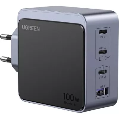 Мережевий Зарядний пристрій UGREEN X565 Nexode Air USB-A+3xUSB-C 100W GaN Tech Fast Charger (35043) Space Gray