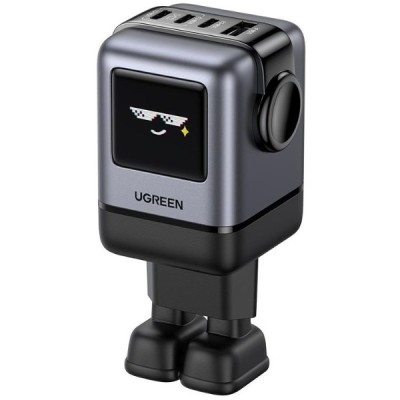 Мережевий Зарядний пристрій UGREEN X688 USB+3xUSB-C 100W Robot GaN Tech Fast Charger (45515B) Grey
