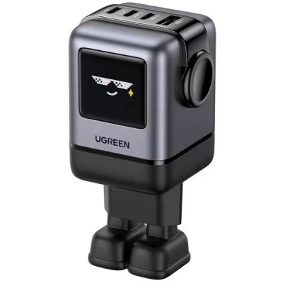 Мережевий Зарядний пристрій UGREEN X688 USB+3xUSB-C 100W Robot GaN Tech Fast Charger (45515B) Grey