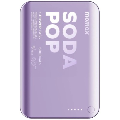 Портативний зарядний пристрій WRL 5000MAH PURPLE IP165U MOMAX