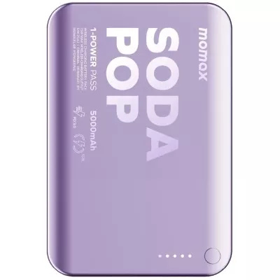 Портативний зарядний пристрій WRL 5000MAH PURPLE IP165U MOMAX