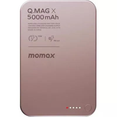 Портативний зарядний пристрій WRL 5000MAH Q.MAG X PINK IP116AP MOMAX