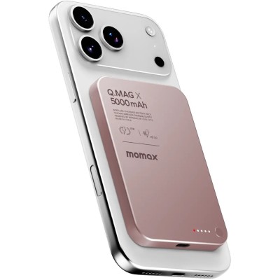 Портативний зарядний пристрій WRL 5000MAH Q.MAG X PINK IP116AP MOMAX