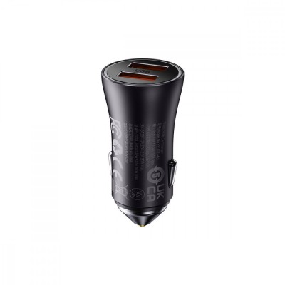 АЗП Baseus Golden Contactor Max Dual 60W USB + USB dark gray
