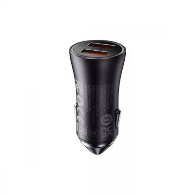 АЗП Baseus Golden Contactor Max Dual 60W USB + USB dark gray