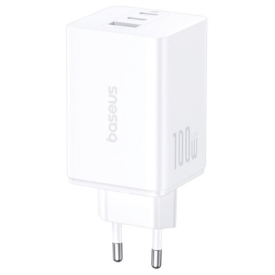 Зарядний Пристрій Baseus EnerFill FE11 Fast Charger 100W ( 2Type-C+USB ) (P10182102213-00) white
