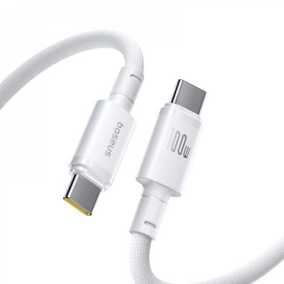 Кабель Baseus New Braided Fast Charging Type-C to Type-C 100W (1m) white