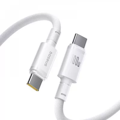 Кабель Baseus New Braided Fast Charging Type-C to Type-C 100W (1m) white