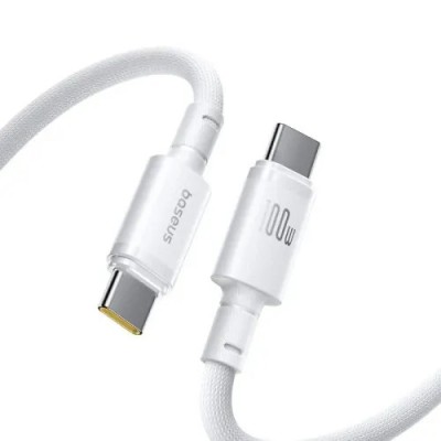 Кабель Baseus New Braided Type-C/Type-C 100W 1m (E0426V01)білий