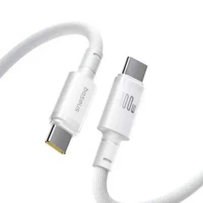 Кабель Baseus New Braided Type-C/Type-C 100W 1m (E0426V01)білий