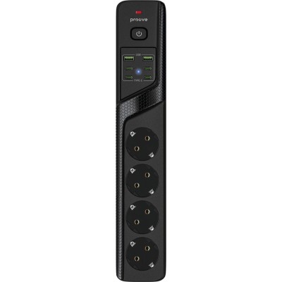 Мережевий фільтр Proove Power Strip P-04C (4 розетки + 2 USB + 4 Type-C) 3М black