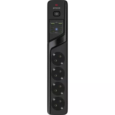 Мережевий фільтр Proove Power Strip P-04C (4 розетки + 2 USB + 4 Type-C) 3М black