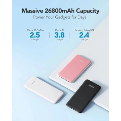 Повербанк Charmast W2002C 26800mAh (B073FK7TC1) білий