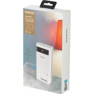 Повербанк Romoss 30000mAh PHP30 22.5W (PHP30-852-1111) білий