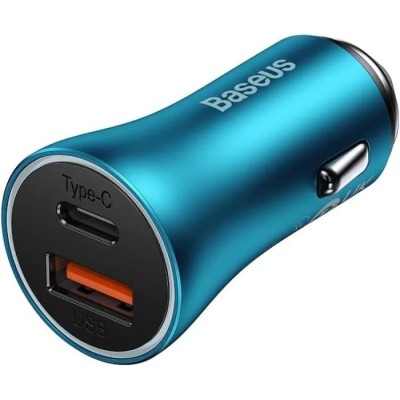 Автомобільний зарядний пристрій Baseus C+U 60W (CGJM000103) блакитний
