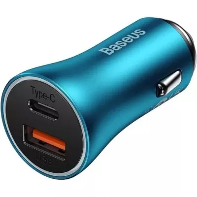 Автомобільний зарядний пристрій Baseus C+U 60W (CGJM000103) блакитний