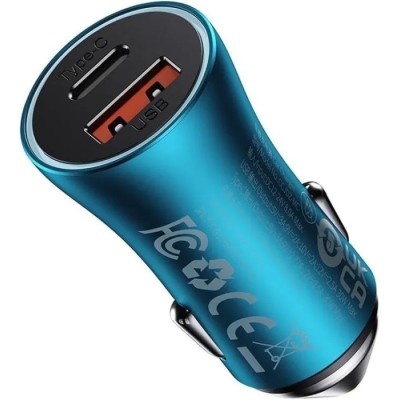 Автомобільний зарядний пристрій Baseus C+U 60W (CGJM000103) блакитний