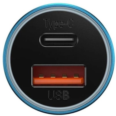 Автомобільний зарядний пристрій Baseus C+U 60W (CGJM000103) блакитний