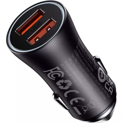 Автомобільний зарядний пристрій Baseus FC U+U 60W (CGJM000013) сірий