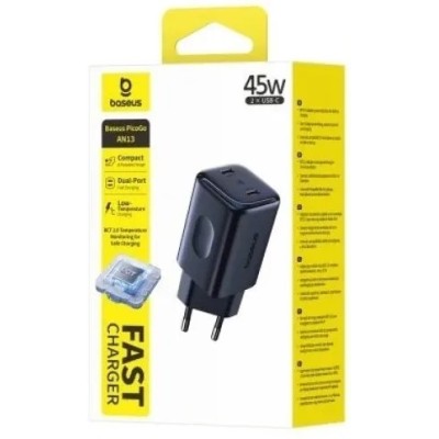 Зарядний пристрій Baseus PicoGo 2C 45W (E0121F00) чорний