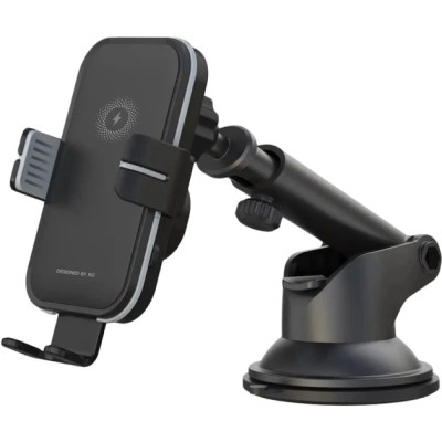Автотримач XO WX027 Car Holder 15W Wireless Charger Black