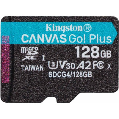Картка пам'ятi KINGSTON microSD 128GB C10 UHS-I U3 A2 V30 R200MB/s (SDCG4/128GBSP)