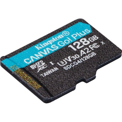 Картка пам'ятi KINGSTON microSD 128GB C10 UHS-I U3 A2 V30 R200MB/s (SDCG4/128GBSP)