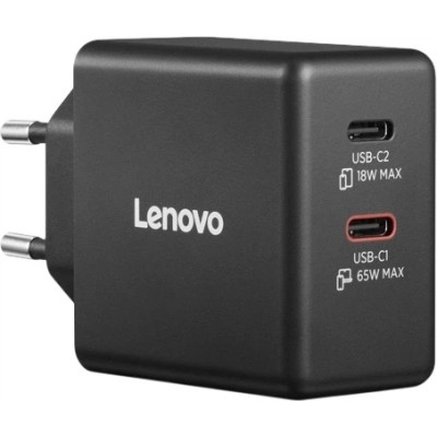 Блок  живлення Dual USB-C 65W GaN Charger Black – EU 40AW065BEU Lenovo