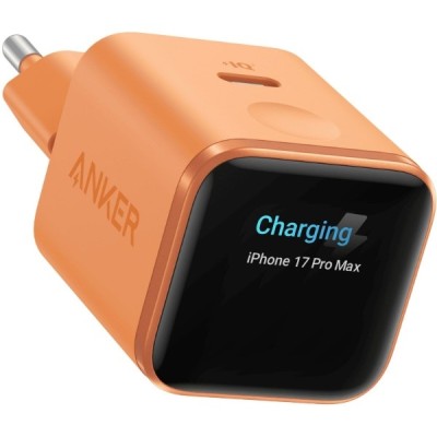 мережева зарядка ANKER Nano Charger - 45W USB-C Smart Display (Помаранчевий)