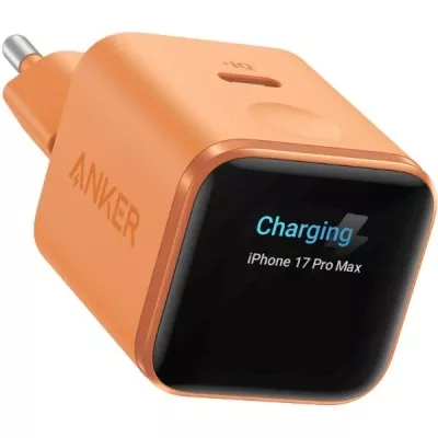 мережева зарядка ANKER Nano Charger - 45W USB-C Smart Display (Помаранчевий)