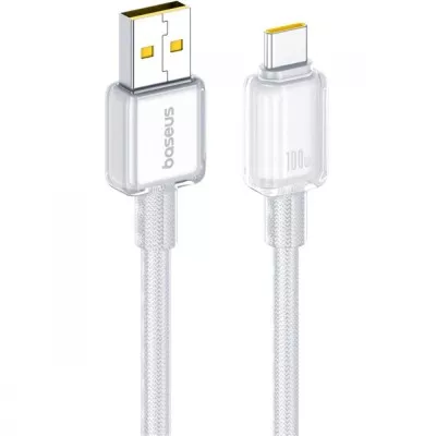 Кабель Baseus Crystal Fast Charging Data USB to Type-C (Car Charging Supported) 100W/7.5W (1m) white (E0427900)