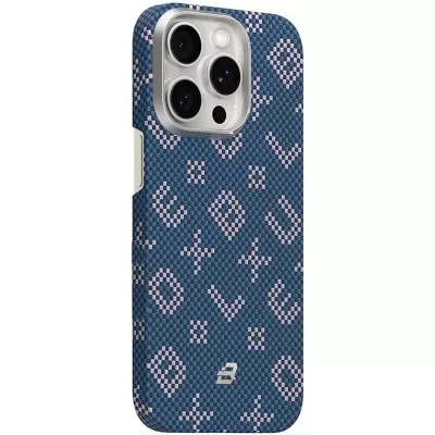 TPU+PC чохол Blueo Gilded Tactile Woven with MagSafe для Apple iPhone 15 Pro Max (6.7") Blue