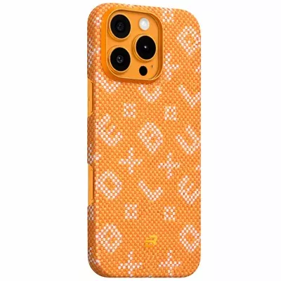 TPU+PC чохол Blueo Gilded Tactile Woven with MagSafe для Apple iPhone 16 Pro (6.3") Orange