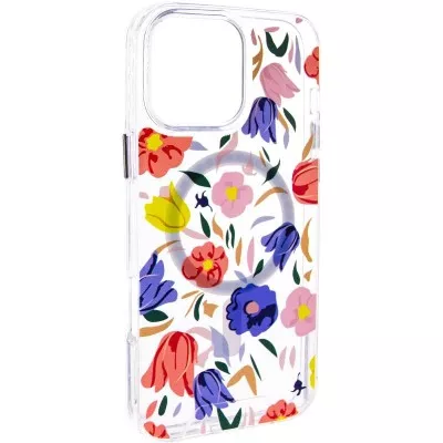 TPU+PC чохол Clear Garden with MagSafe для Apple iPhone 16e (6.1") Tropical Art