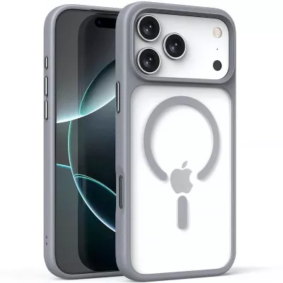 TPU+PC чохол Metal Buttons with MagSafe для Apple iPhone 17 Pro Max (6.9") Сірий / Grey