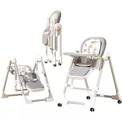 Стільчик-шезлонг для годування 2в1 BabyChair Z901 Grey (сірий)