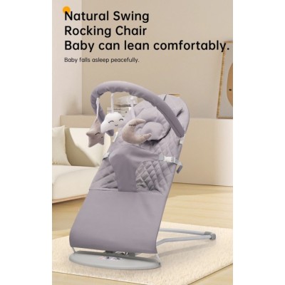 Дитячий шезлонг Kidilo Baby Shaking chair DKL-1108 (grey)
