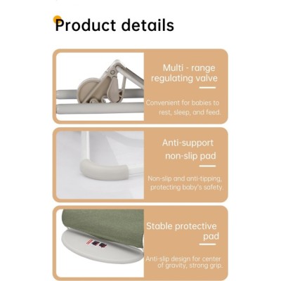 Дитячий шезлонг Kidilo Baby Shaking chair DKL-1108 (grey)