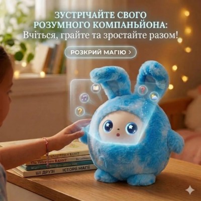 Інтерактивна м’яка іграшка зі штучним інтелектом Smart Baby AI TOYS Зайченя (blue) (001012782700)