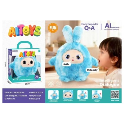 Інтерактивна м’яка іграшка зі штучним інтелектом Smart Baby AI TOYS Зайченя (blue) (001012782700)